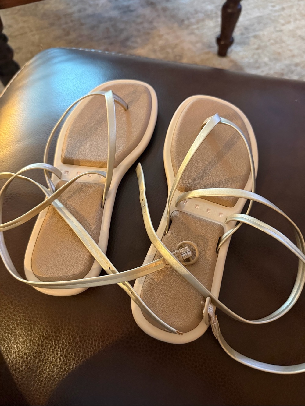 REEF Willow Quinn Champagne Sandals, NWOT